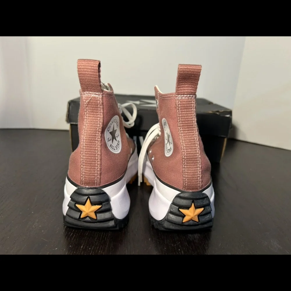 Converse Run Star Hike Hi Platform Shoes Sneakers Saddle/Black/White Womans 7